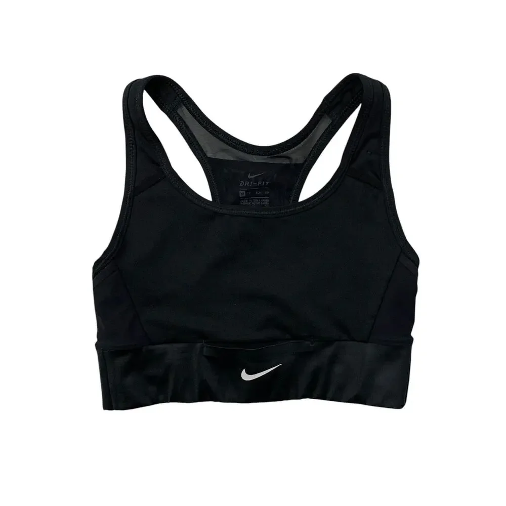 Nike Sports Bra Womens Extra Small Black‎ Dri Fit Classic Racerback Running Yoga